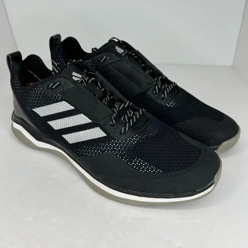 Adidas Mens Q16536 Black Speed Trainer 3 Mesh Low Top Size 14 Baseball Shoes - Picture 2 of 9